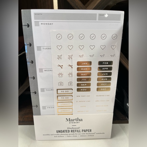 NWT Martha Stewart Discbound Monthly and Weekly Planning Sheets - Picture 2 of 3